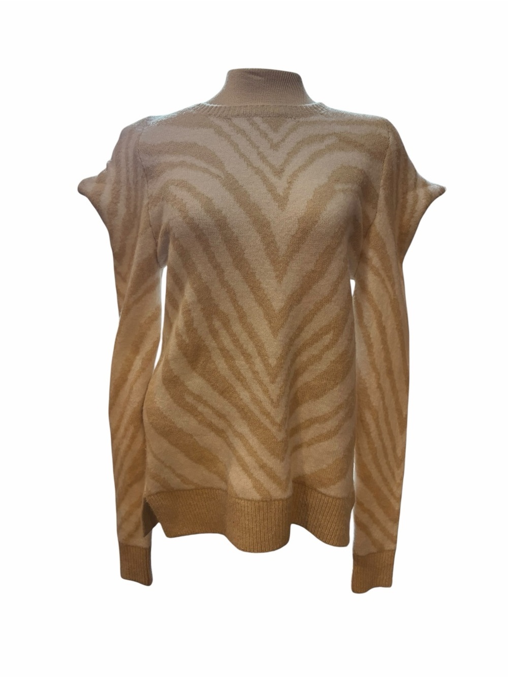 Bishop + Young You're A Wild Thing Beige & White Zebra Print Sweater - Picture 3 of 5